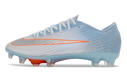 Nike Mercurial Vapor 16 Elite FG en color azul glaciar con detalles en naranja.