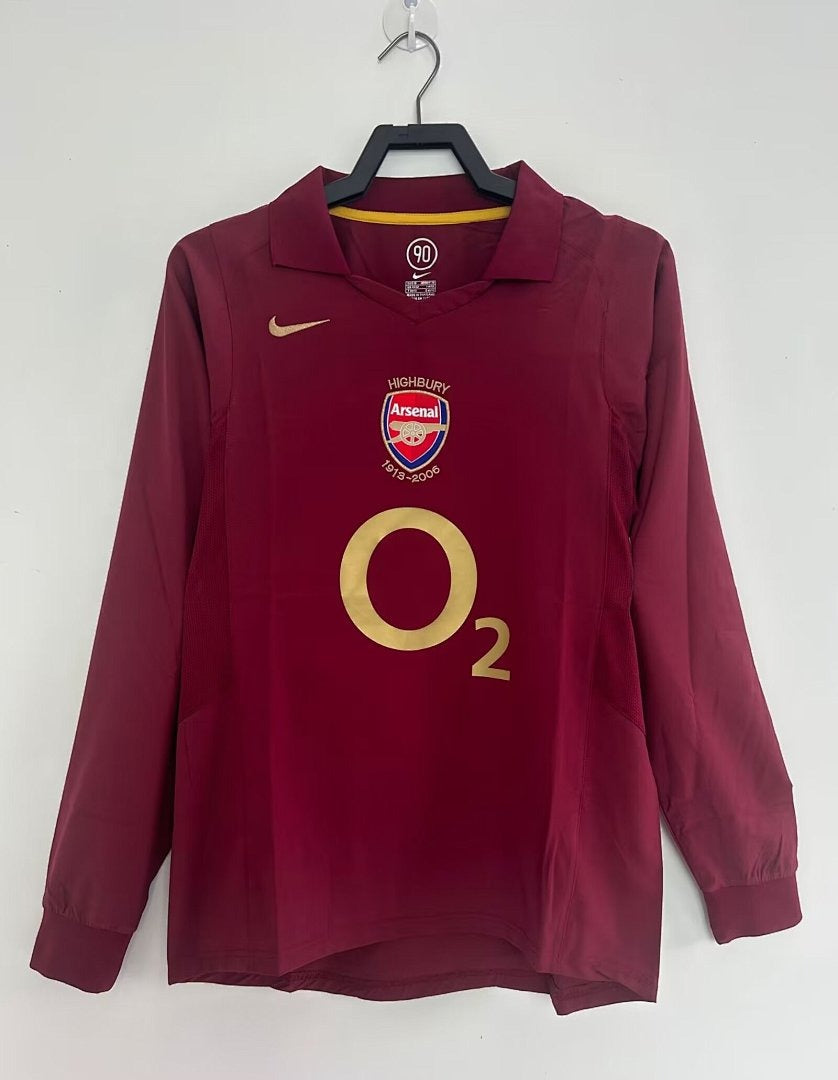Arsenal Local Manga larga 2005-06 Retro