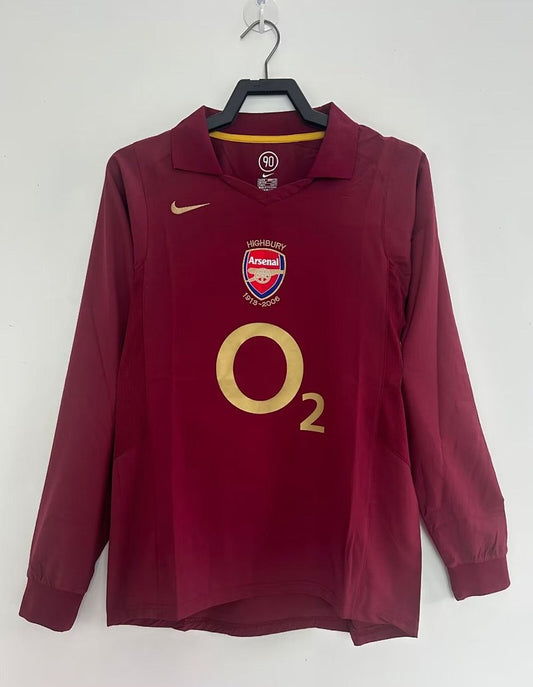 Arsenal Local Manga larga 2005-06 Retro